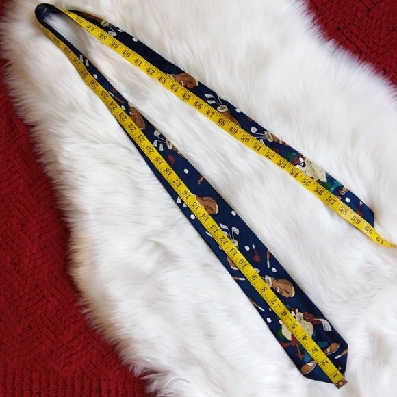 Tazmanian Devil Blue Polyester Tie "No to Golf" - Picture 3 of 8